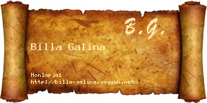 Billa Galina névjegykártya